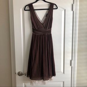 Sweet Chocolate Brown V Neck Dress
